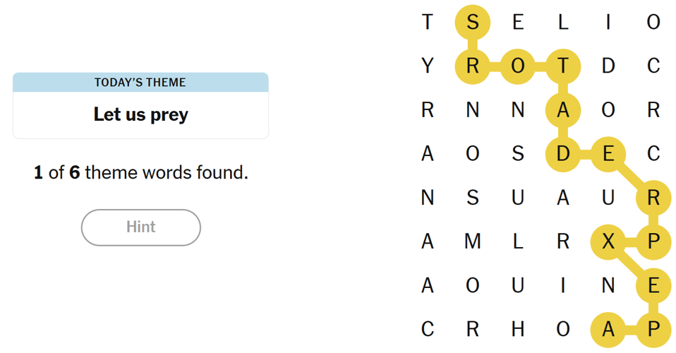 NYT Strands Hints and Answers for Saturday, March 1