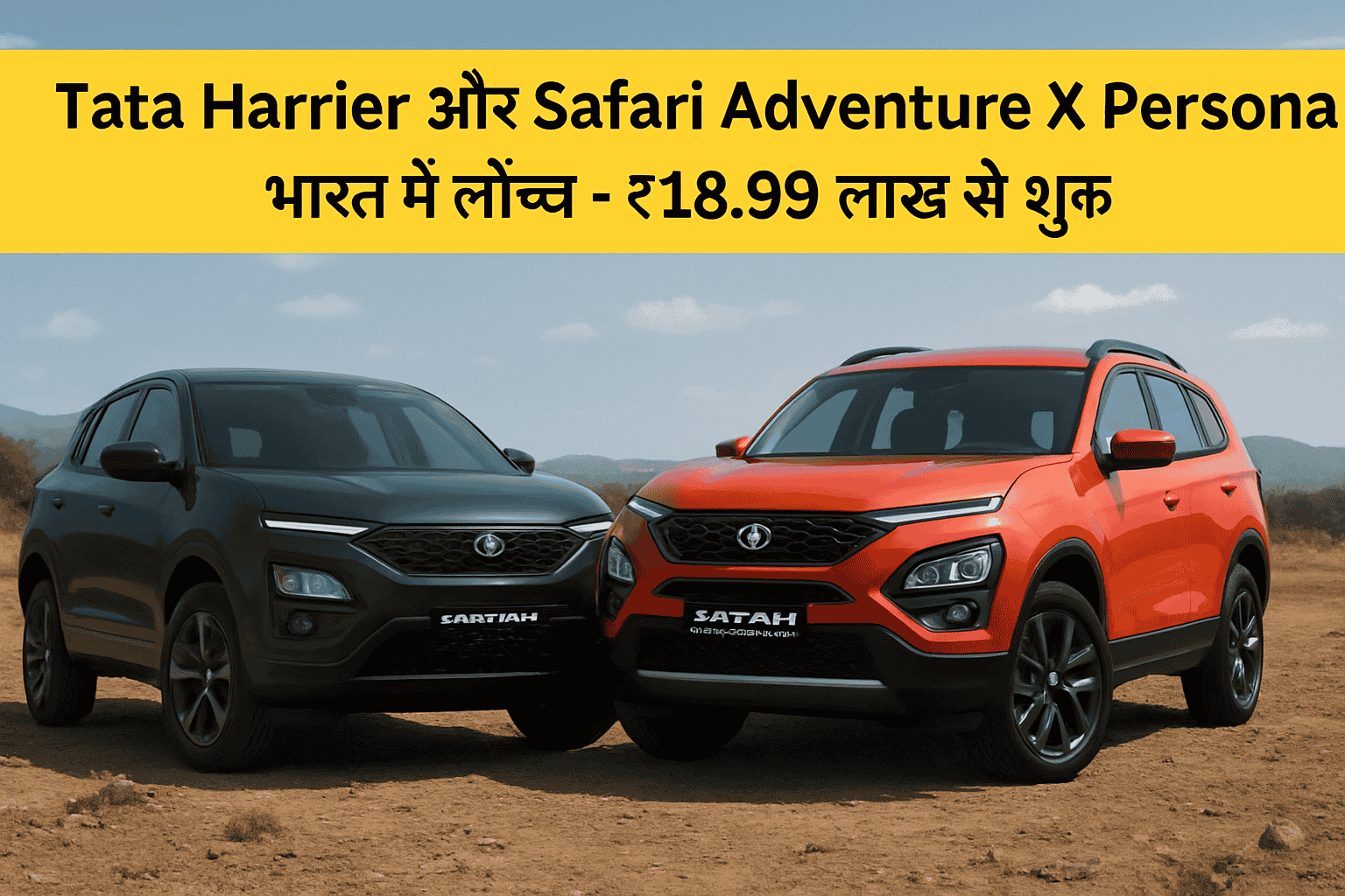 Tata Harrier and Safari Adventure X Persona SUVs in new avatar launched in India – front view with rugged styling