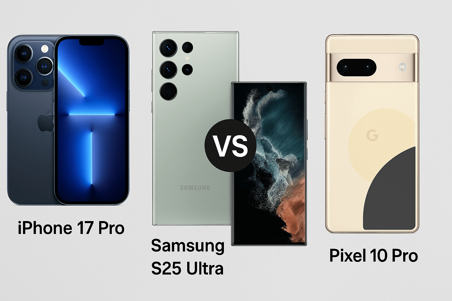 iPhone 17 Pro vs Samsung S25 Ultra vs Pixel 10 Pro