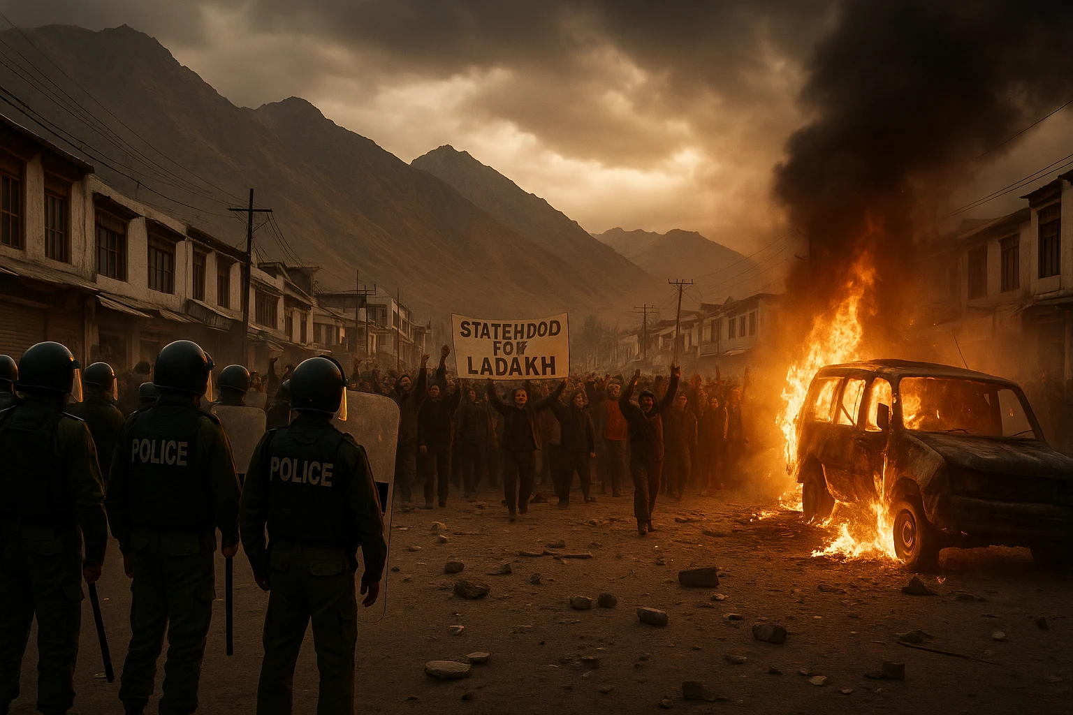 Curfew in Leh after Ladakh protest turns violent over statehood and Sixth Schedule demand