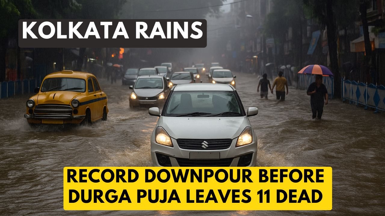 Kolkata rains September 2025 – record downpour floods city before Durga Puja