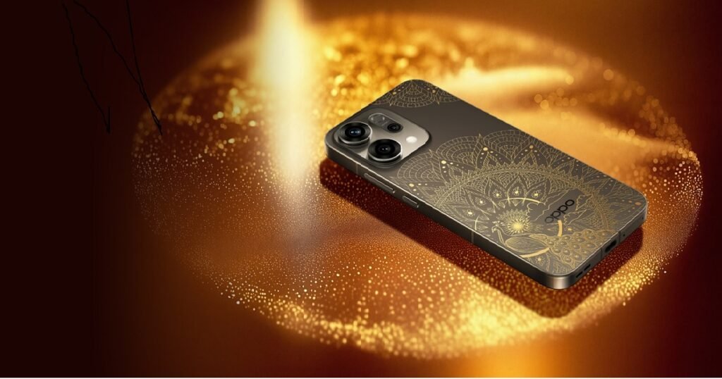 Oppo Reno 14 5G Diwali Edition with festive design and color-changing back panel