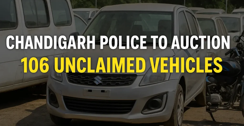 Chandigarh Police Auction 2025: 106 Unclaimed Vehicles to Be Sold — Owners Get Final 30-Day Warning! 1 Chandigarh Police Auction 2025 unclaimed vehicles list