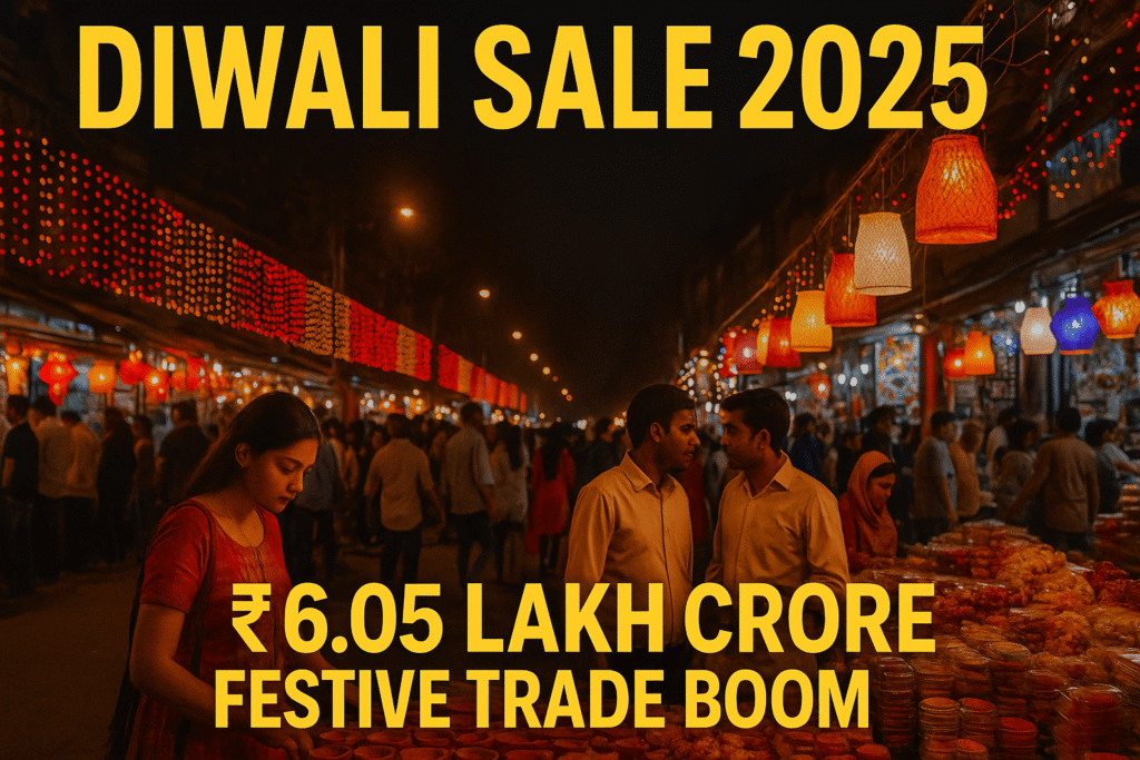 Diwali Sale 2025 Smashes All Records: ₹6.05 Lakh Crore Festive Boom, 25% Growth Led by Swadeshi Push 1 Record-breaking Diwali Sale 2025 touches ₹6.05 lakh crore across India